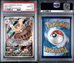 PSA 10 Noctowl ETB PromoStellar Crown 2024 Pokemon Card #141 - Image 3