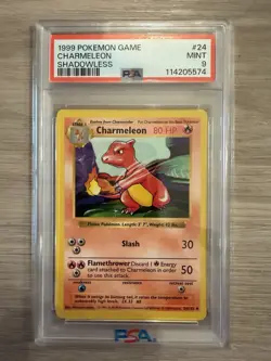 1999 Pokemon Shadowless Charmeleon PSA 9 Mint #24 Base Set - Image 1