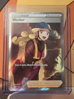 Worker Trainer 195/195 Full Art Ultra Rare Silver Tempest 2022 Pokemon - Image 1
