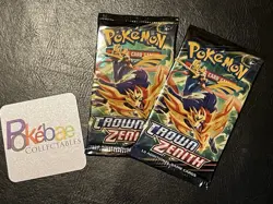 Pokemon TCG Sword and Shield Crown Zenith x2 Booster Pack Sealed - Image 1
