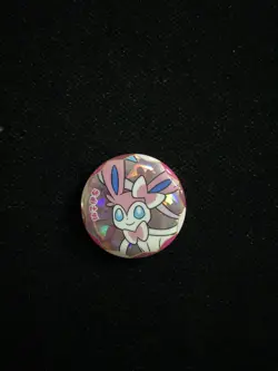 2026 Pokemon TCG S-Chinese Exclusive Gem Pack Badge Pin Sylveon DC75 - Image 1