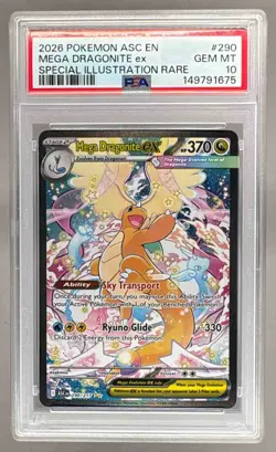 149791675 Mega Dragonite ex 2026 Pokemon Ascended Heroes #290 SIR PSA 10 - Image 1