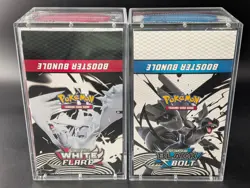 2x Pokemon SV10.5 Black Bolt White Flare Sealed Booster Bundle Display W/Acrylic - Image 1