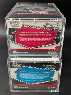 2x Pokemon SV10.5 Black Bolt White Flare Sealed Booster Bundle Display W/Acrylic - Image 3
