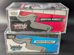 2x Pokemon SV10.5 Black Bolt White Flare Sealed Booster Bundle Display W/Acrylic - Image 4