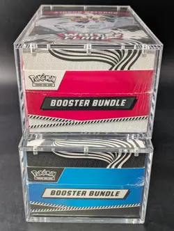 2x Pokemon SV10.5 Black Bolt White Flare Sealed Booster Bundle Display W/Acrylic - Image 5