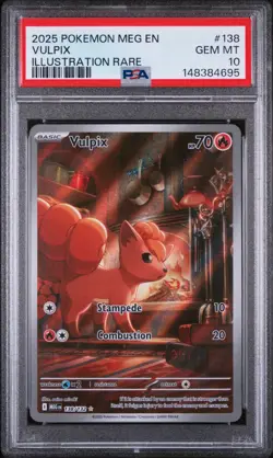 2025 POKEMON MEG EN-MEGA EVOLUTION ILLUSTRATION RARE #138 VULPIX PSA 10 - Image 1