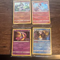 Pokemon SEALED Set of 4 Chilling Reign Prerelease Promos SWSH112 SWSH113 SWSH114 - Image 1
