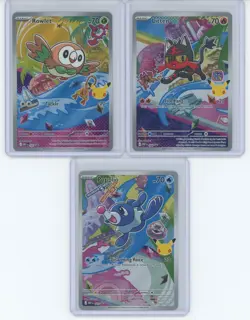 Pokemon 30th Anniversary First Partner Starters Illustration Gen 7 Complete Set - Image 1