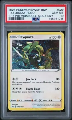 2024 Pokemon Crown Zenith Rayquaza Sea & Sky Holo Promo PSA 10 SWSH029 215 - Image 1