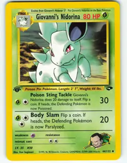 Giovanni's Nidorina - 1st Edition - 44/132 Gym Challenge - Pokemon TCG - 2000 - Image 1