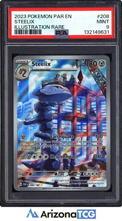 Pokemon 2023 Steelix 208/182 Full Art Illustration Rare Paradox Rift PSA 9 - Image 1