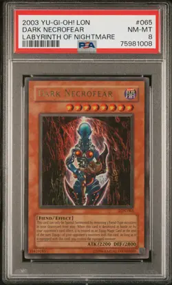 Dark Necrofear LON-065 FOIL BLEED ERROR Yugioh PSA 8 *008 - Image 1