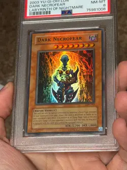 Dark Necrofear LON-065 FOIL BLEED ERROR Yugioh PSA 8 *008 - Image 3