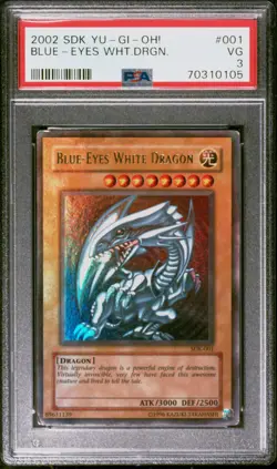 Blue Eyes White Dragon SDK-001 HEAVY FOIL BLEED ERROR PSA 3 *105 - Image 1