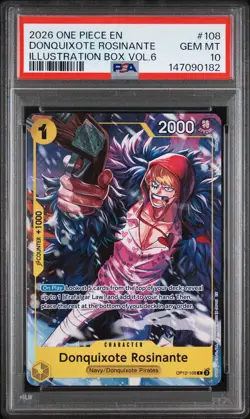 One Piece Illustration Box Vol. 6 Donquixote Rosinante OP12-108 PSA 10 English - Image 1