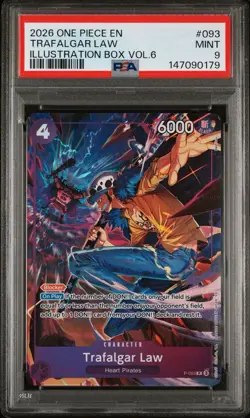One Piece Illustration Box Vol. 6 Promo Trafalgar Law P-093 PSA 9 Mint English - Image 1