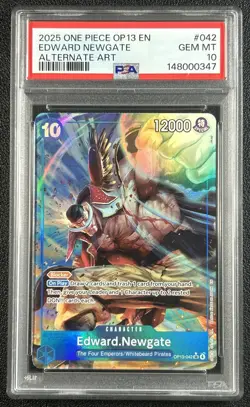 EDWARD NEWGATE PSA 10 2025 ONE PIECE EN #OP13-042 ALTERNATE ART GEM 347 - Image 1