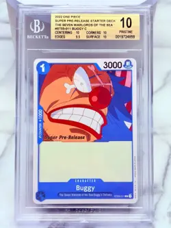 2022 One Piece BUGGY BGS 10 PRISTINE SUPER PRE RELEASE WARLORDS C ST03-011 - Image 1