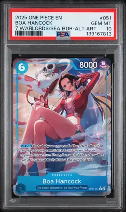 2025 One Piece Boa Hancock 7 Warlords of the Sea ALT ART OP07-051 PSA 10 - Image 1