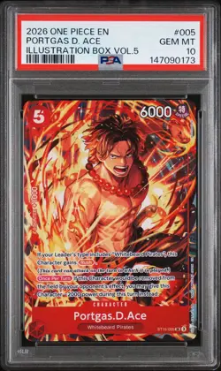 One Piece Illustration Box Vol 5 Portgas D. Ace ST15-005 PSA 10 Gem Mint English - Image 1