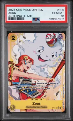 2025 One Piece Zeus Alternate Art Rare OP11-106 NAMI PSA 10 - Image 1