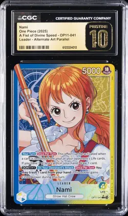 2025 ONE PIECE A FIST OF DIVINE SPEED ALT ART #OP11-041 NAMI CGC 10 PRISTINE - Image 1