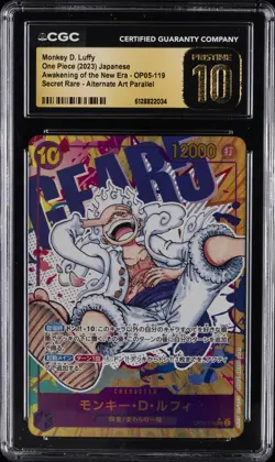 2023 ONE PIECE JPN SECRET RARE ALT. ART MONKEY D. LUFFY CGC 10 PRISTINE - Image 1