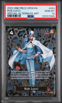 2024 One Piece Rob Lucci Special Alternate Art SP OP09 OP05-093 PSA 10 - Image 1