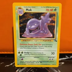 Pokemon Card - WOTC Muk Holo Rare Fossil 13/62 Vintage - Image 1