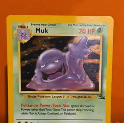 Pokemon Card - WOTC Muk Holo Rare Fossil 13/62 Vintage - Image 3