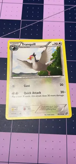 Pokemon TCG Tranquill 85/114 Black & White Regular Card - Image 1