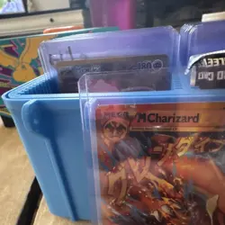 Pokemon TCG Mixed Card Lot Mega Charizard EX, Mew EX, Foil, Storage Box - Image 2