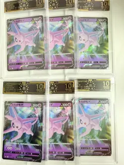 6x 10 Pristine Espeon V Pokemon Cards - 2024 Chinese 058/132 RR AB78 - Image 1