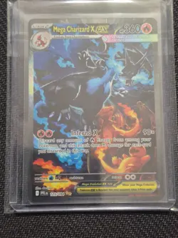 MEGA CHARIZARD X EX 125/094 ME02: PHANTASMAL FLAMES HOLO PERFECT CONDITION CARD - Image 1