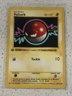 Voltorb 1st Edition Shadowless 67/102 Base Set Regular - Pokemon Card (HP) - Image 1