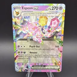 Pokemon TCG Espeon EX Prismatic Evolutions Rainbow Double Rare Holo Card 034/131 - Image 1