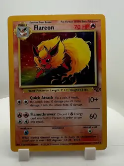 Flareon Holo Rare 3/64 Jungle Set Pokemon Card WOTC 1999 LP - Image 1