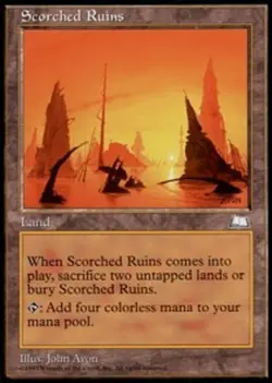 Slightly Played, English - 1 x MTG Scorched Ruins Weatherlight - Image 1