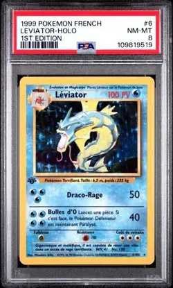 1999 POKEMON FRENCH 1ST EDITION #6 LEVIATOR-HOLO PSA 8 - Image 1
