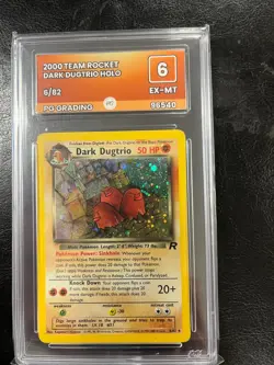 Dark Dugtrio 6/82 PG 6 Team Rocket WOTC Holo Graded Pokemon Card EX-MT NOT PSA - Image 1