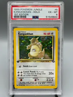 1999 Pokemon Jungle #5 Kangaskhan 1st First Edition Holo Card GRADED PSA 6 EX-MT - Image 1