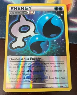 Pokemon TCG Double Crisis Double Aqua Energy Reverse Holo 33/34 LP - Image 1