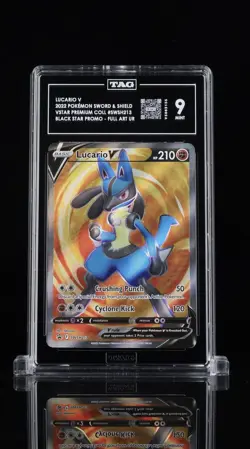 Lucario V SWSH213 Sword & Shield Black Star Promo TAG 9 Pokemon Card - Image 1