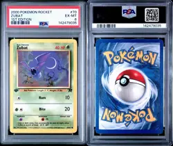 2000 Pokemon Zubat Rocket #70 1st Edition PSA 6 - Image 3