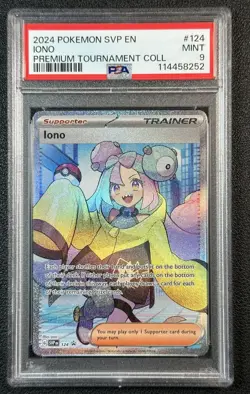 IONO PSA 9 2024 POKEMON SVP EN BLACK STAR PROMOS #124 PREMIUM TOURNAMENT COLL 52 - Image 1