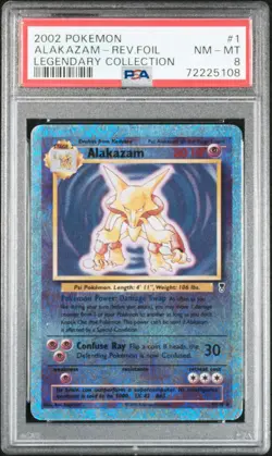 Pokemon Alakazam 1/110 - PSA 8 NM MT - Legendary Collection Reverse Holo Rare! - Image 1