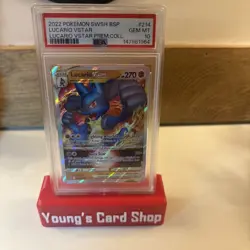 POKEMON 2022 Promo LUCARIO VSTAR Prem Coll #214 PSA 10 Gem Mint RARE - Image 1