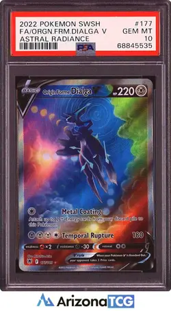 Pokemon 2022 Origin Forme Dialga V 177 Full Art Astral Radiance GEM MINT PSA 10 - Image 1
