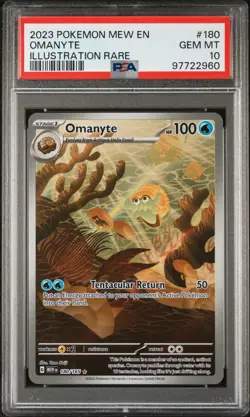 2023 Pokemon Mew 151 Omanyte #180 GEM MT PSA 10 Illustration Rare - Image 1